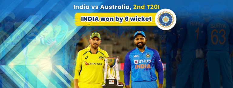 IND vs AUS t20i series 2022 – INDIA win thriller by 6 wickets against AUSTRALIA in 2nd ODI