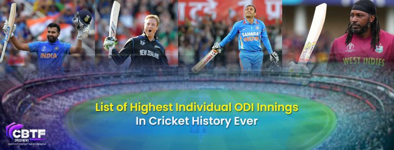 List of Highest Individual ODI Innings In Cricket History Ever