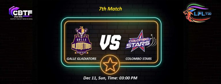 Galle Gladiators Powered Off Colombo Stars to Win by 25 Runs