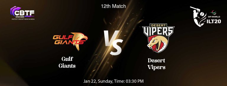 Gulf Giants Won the Match by 5 Wickets Against Desert Vipers