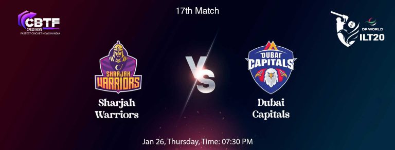Sharjah Warriors vs Dubai Capitals –  Match Called Off After 5 Overs Due to Rain