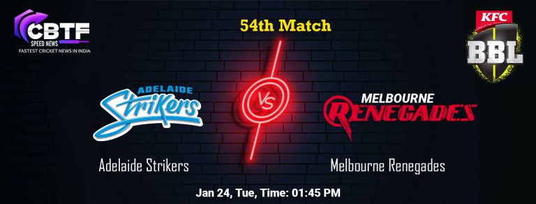 Big Bash League 2022-23: Melbourne Renegades Defeated Adelaide Strikers by 6 Wickets