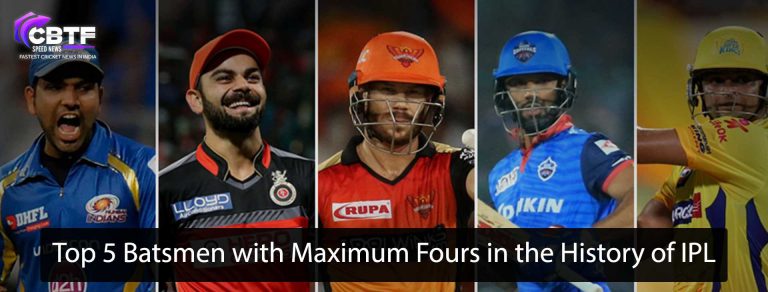 Top 5 Batsmen with Maximum Fours in the History of IPL