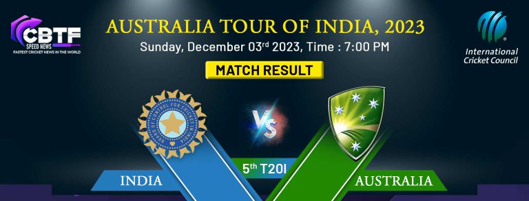 Australia vs India: India Closed the Series 4-1 Beating Australia by 6 Runs in 5th T20I