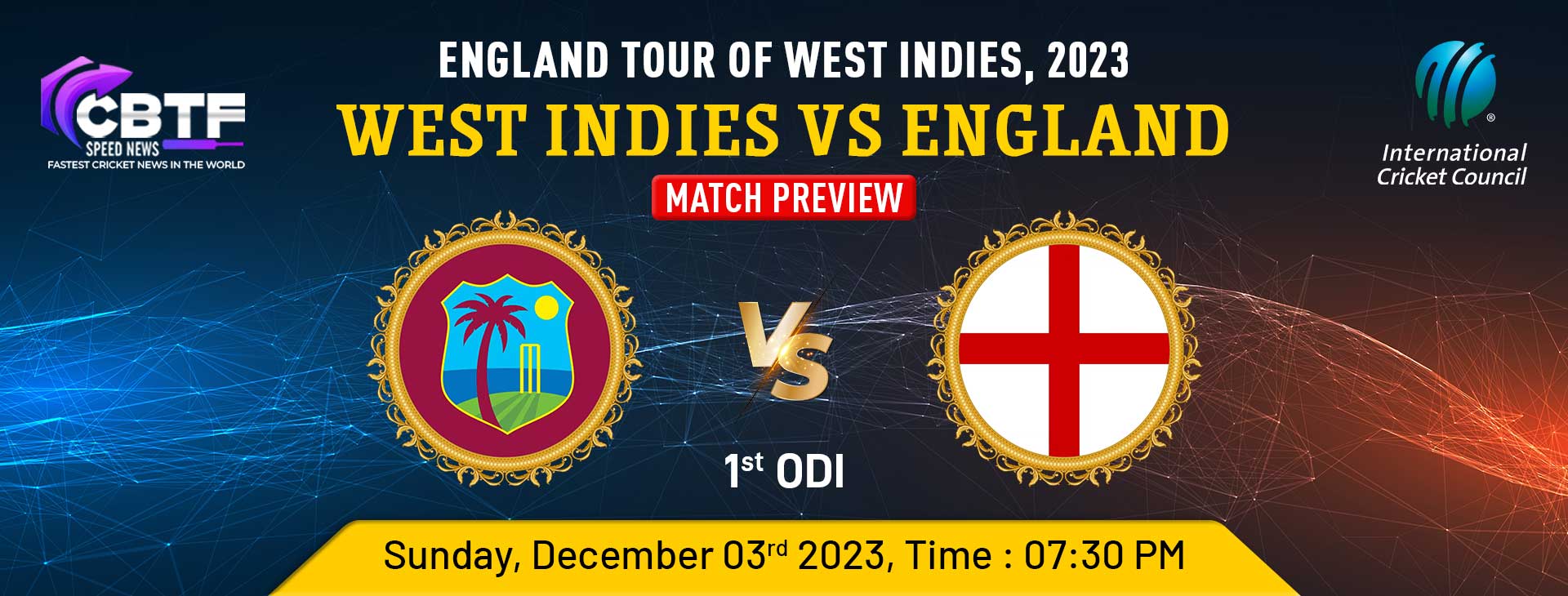 England Tour of West Indies West Indies vs England, 1st ODI Match