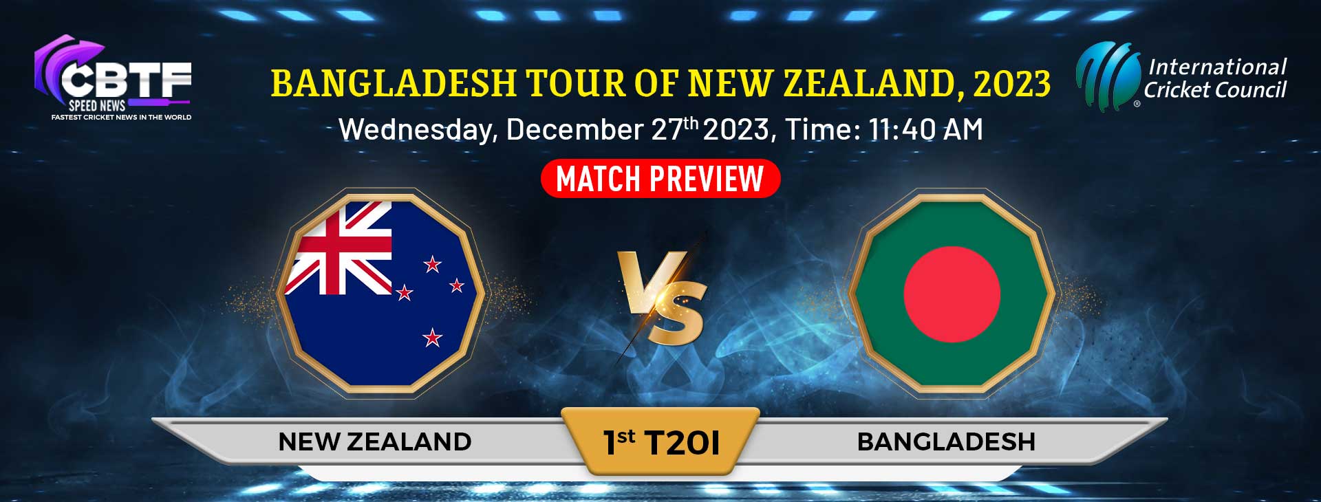 Bangladesh Tour of New Zealand Bangladesh vs New Zealand, 1st T20I