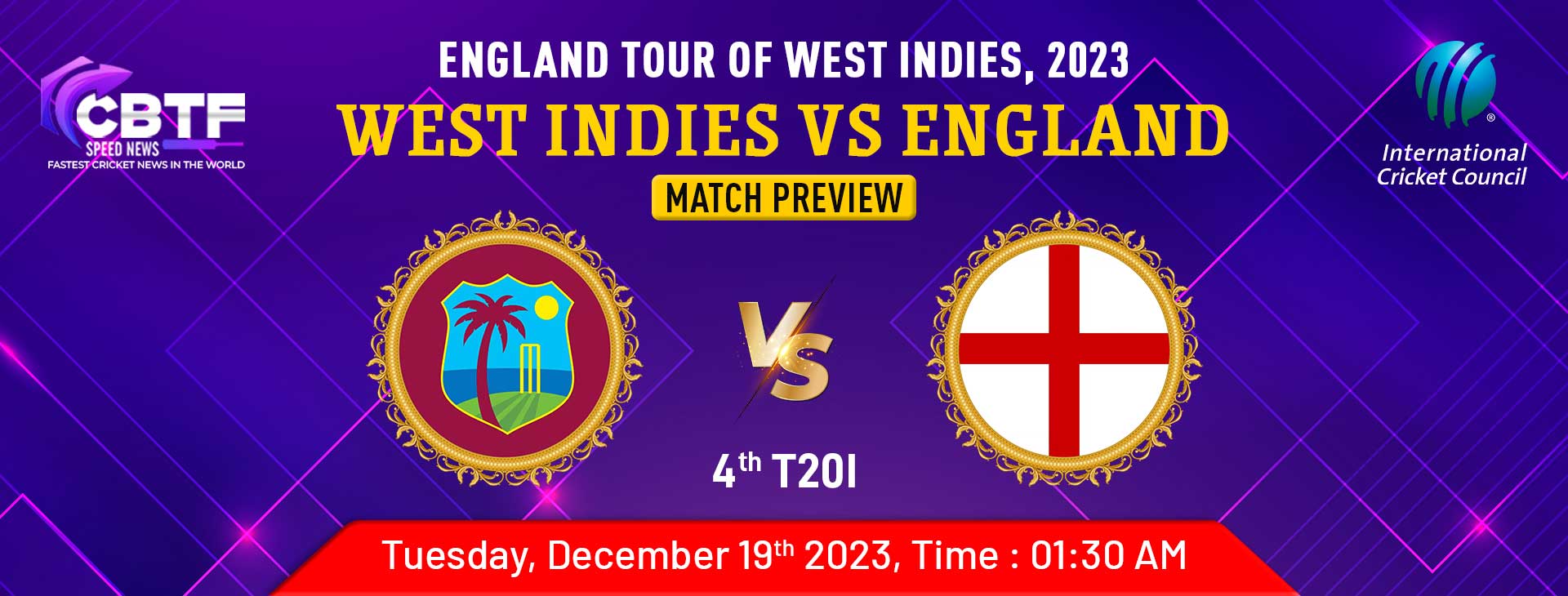 England Tour of West Indies England vs West Indies 4th T20I Match