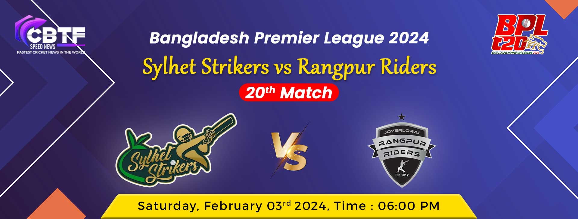 Bangladesh Premier League 2024, Sylhet Strikers vs Rangpur Riders, 20th