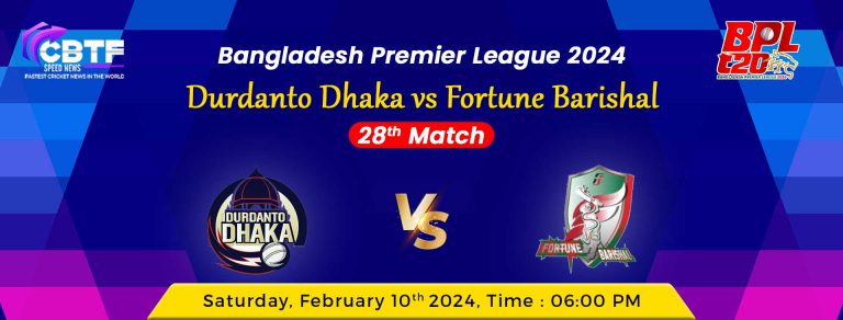 Bangladesh Premier League 2024, Durdanto Dhaka vs Fortune Barishal, 28th Match, Barishal Won By 40 Runs