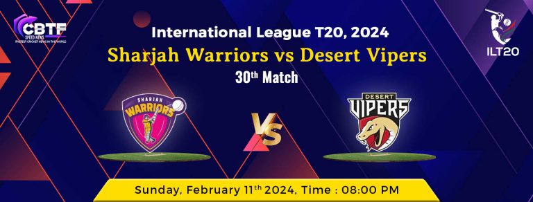 International League T20, 2024, Sharjah Warriors vs Desert Vipers, 30th Match, Vipers Won By 6 Wickets