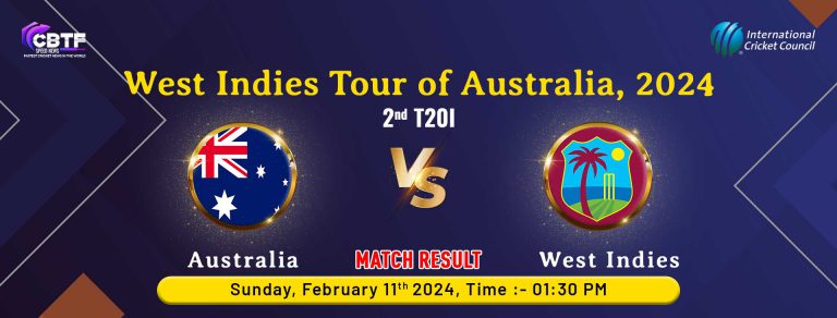 West Indies tour of Australia, 2024, Australia vs West Indies, 2nd T20I, Australia Won By 34 Runs
