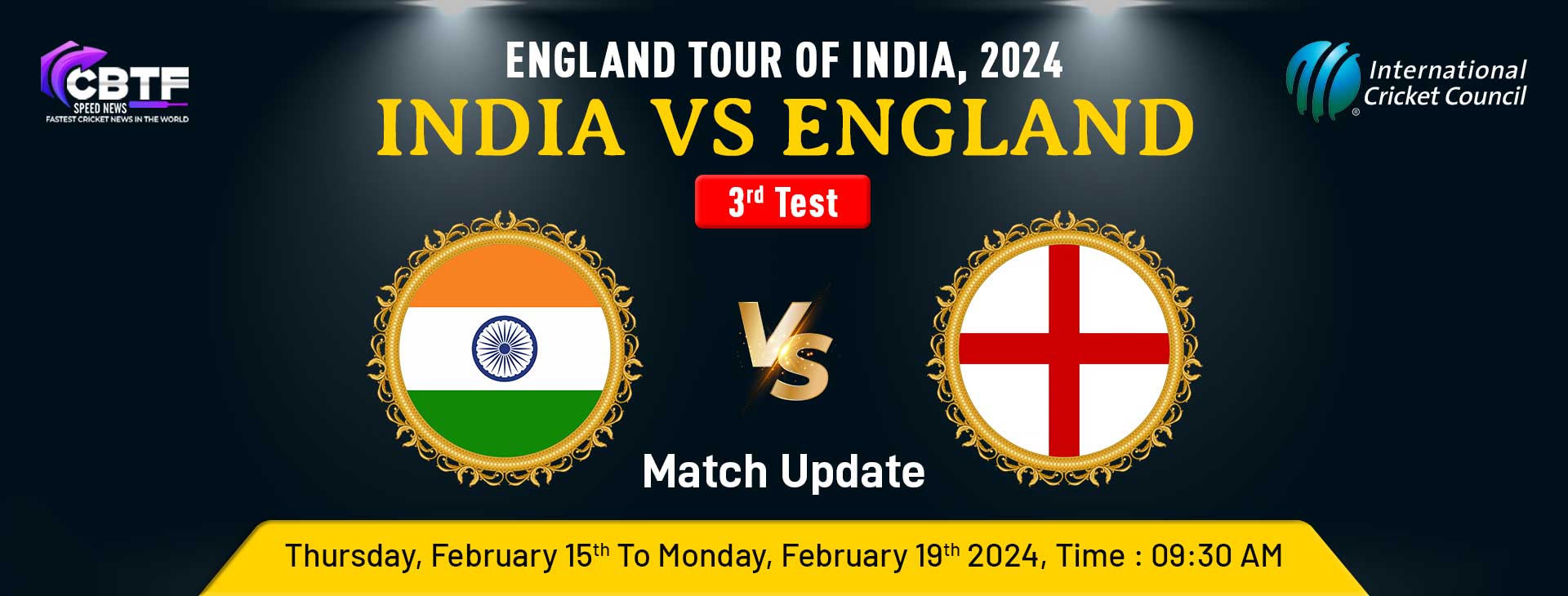 England tour of India, 2024, India vs England, 3rd Test, Day 1, Match