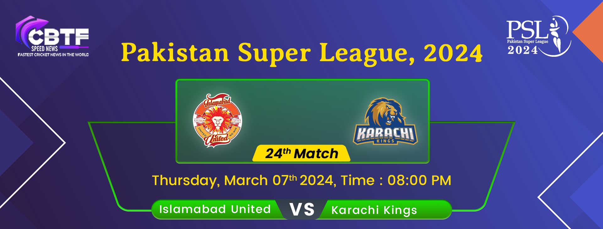 Pakistan Super League, 2024, Islamabad United vs Karachi Kings, 24th